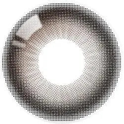 The Olola Daymood Grey by Olola is a circle contact lens with a gradient dot pattern, denser at the edge and fading inward, for a natural iris effect on dark eyes. It has a clear pupil center and is available in myopia prescriptions.