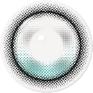 The i-Girl One Pick Balance Forest Tea Blue lens by i-Girl features a unique dotted pattern, light blue tint near the bottom, and dark outer ring—ideal for nailing the Douyin girl look. Displayed on a white background.