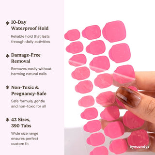 EyeCandys Insanely Sticky Tabs press on nail glue tabs designed for long lasting hold, easy removal, and damage free application.