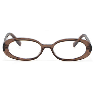 Eyecandys Oval Coffee Full Frame prescription eyeglasses, blue light blocking reading glasses, sleek oval design.