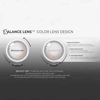 Olola Vela Balance weighted (non-rotating) prescription colored contact lenses.