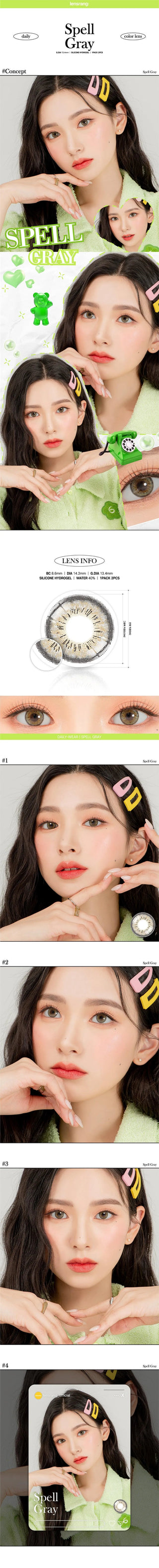 Lensrang Spell Grey Color Contact Lens - EyeCandys