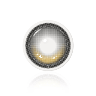 Close-up of i-Girl One Pick Dear One Honey contact lens design, showing warm honey-brown iris pattern with natural highlights and realistic dimensional details, available at EyeCandys