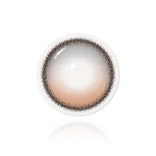 The i-Sha One Pick Only One Cherry Choco by i-Sha is a chocolate brown contact lens with a dark outer ring and a 3-tone gradient, fading from deep to light brown for natural eye enlargement. The lens is shown on a white background.