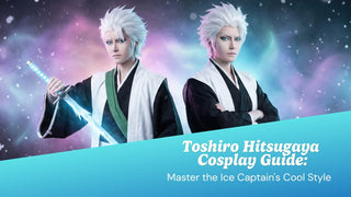 Toshiro Hitsugaya cosplay with EyeCandys turquoise colored contacts and white captain's haori