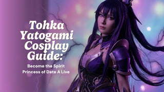 Tohka Yatogami Date A Live cosplay with EyeCandys violet contacts and Spirit armor dress