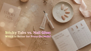 Editorial visual for Sticky Tabs vs. Nail Glue: Which Is Better for Press-On Nails?