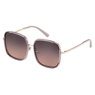 side view of Amalfi Amethyst sunglasses from EyeCandys, showcasing a chic summer look with purple tinted lenses and a sleek frame