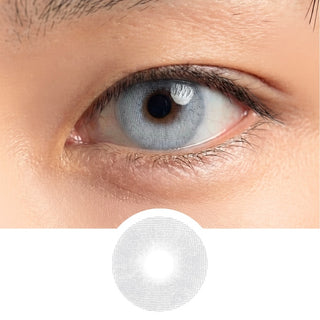 Male Asian wearing EyeCandys Dare to Be Grey prescription colored contact lens, subtle grey transformation, best contact lens for daily wear, competitive contact lens price