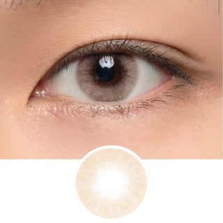 Close-up of male eye wearing hazel prescription colored contact lens, natural hazel enhancement, best contact lens for daily wear, affordable contact lens price