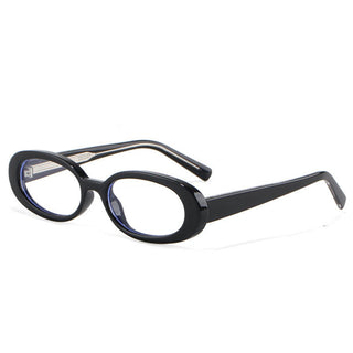 Eyecandys Black Jellicle Oval Full Frame prescription reading glasses, blue light blocking, modern stylish oval eyeglasses.
