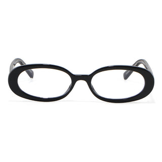 Black Jellicle Oval prescription reading glasses with blue light blocking lenses, full frame, perfect for work and computer use.