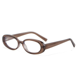 Coffee Jellicle Oval Full Frame eyeglasses with photochromic lenses, transition glasses for reading and outdoor sunlight protection.