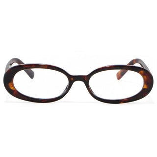 Tortoiseshell Jellicle Oval Full Frame reading glasses, prescription ready, with optional blue light blocking or photochromic lenses.