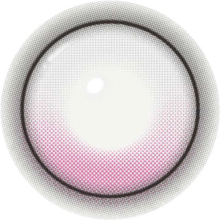 The i-Girl One Pick Balance Peach Bloom Pink lenses by i-Girl feature a circular design with a light pink gradient, white center, dotted patterns fading outward, and two thin black rings—perfect for lovers of subtle yet striking pink contacts.