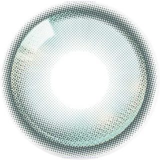 A close-up of the Olola Meow Vivid Havana Green contact lens by Olola, featuring a subtle dotted edge pattern, shown against a white background.