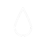A simple black outline of a single water droplet on a plain white background.