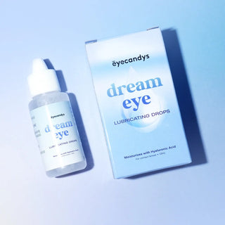 EyeCandys lubricating eye drops for dry eyes and contact lens wearers. Provides long-lasting hydration, enhanced comfort, and relief from dryness or irritation during lens wear.