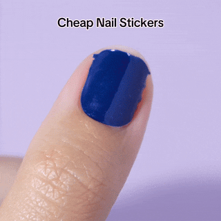 Comparison of nails with competitor products and EyeCandys Gel Nail Stickers, featuring a salon-quality gel-like finish for long-lasting, flawless DIY manicures and vibrant nail art.