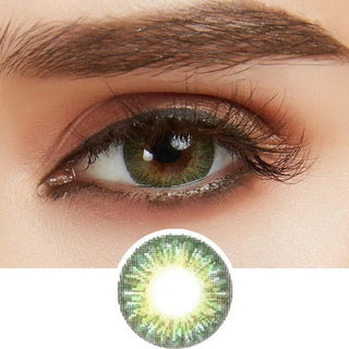 GEO Tri-Color Green Color Contact Lens for Dark Eyes - Eyecandys