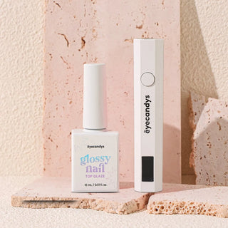 EyeCandys UV Lamp and Glossy Nail Top Glaze – fast-curing, durable gel top coat for chip-resistant, professional-looking nails