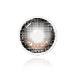 Close-up of i-Girl One Pick Dear One Brownie contact lens design, showing warm brown iris pattern with natural highlights and realistic dimensional details, available at EyeCandys