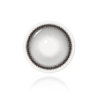 i-Sha One Pick Only One Velvet Smoke Grey non-rotating prescription colored contact lens design on a white background, featuring a soft smoky grey iris pattern with a natural color blend. Available at EyeCandys.