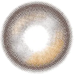 Design of the i-Sha Oriana Edge Plus Shade Brown coloured contact lens from Eyecandys on a white background, showing the pixel dotted detail and limbal ring.