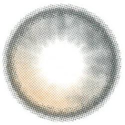 Design of the i-Sha Oriana Shade Grey coloured contact lens from Eyecandys on a white background, showing the pixel dotted detail and limbal ring.