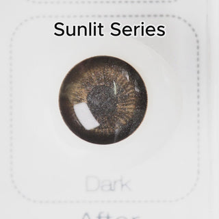 Trying on various shades of the EyeCandys Sunlit colour contacts on a fake eyeball with dark iris to showcase the graphic detail of the contact lens