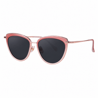 EyeCandys Shelly Cat-Eye Pink sunglasses product shot on a white background featuring a sleek full-frame cat-eye design. Trendy unisex fashion sunglasses with a modern cat-eye silhouette, flattering for square, triangle, round, oval, and oblong face shapes. Stylish lightweight everyday UV protection eyewear.