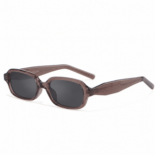 Side Eye Rectangular purple full-frame sunglasses in lightweight TR material on a white background. Medium-fit rectangular frames designed for round and oval face shapes with a sleek 90s-inspired silhouette.